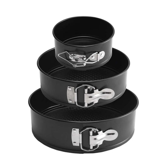 3-Piece Non-Stick Round Cake Pan Set with Removable Base