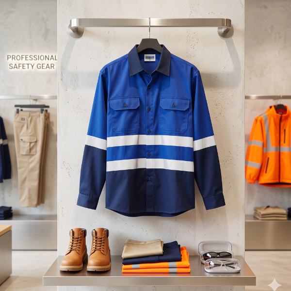 High-Visibility Reflective Safety Workwear Shirt