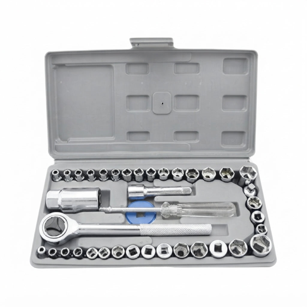 40-Piece Combination Socket Wrench Set for Auto Repair and Home DIY