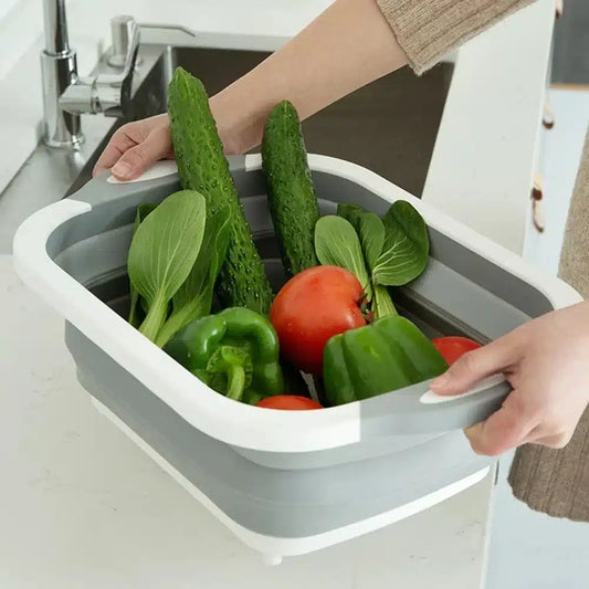 Plastic Folding Chopping Board with Washing Basket