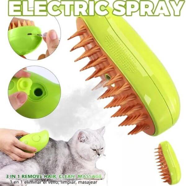 3-in-1 Electric Steam Pet Grooming Brush