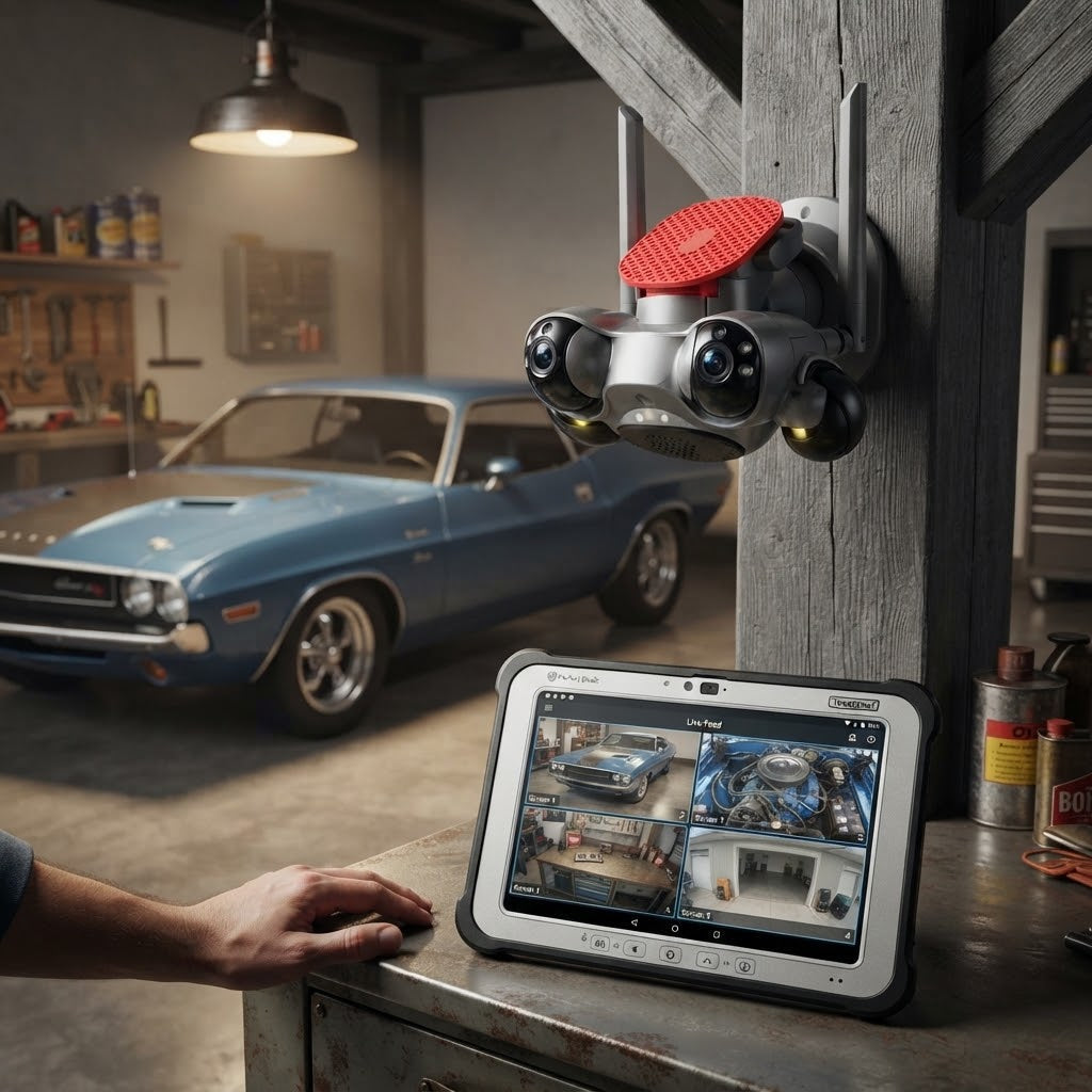 4-Lens PTZ Wi-Fi Security Camera Unit