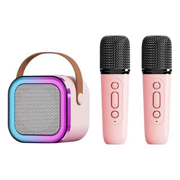 Mini Karaoke Bluetooth Speaker with 2 Wireless Microphones