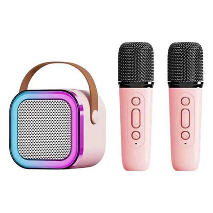 Mini Karaoke Bluetooth Speaker with 2 Wireless Microphones