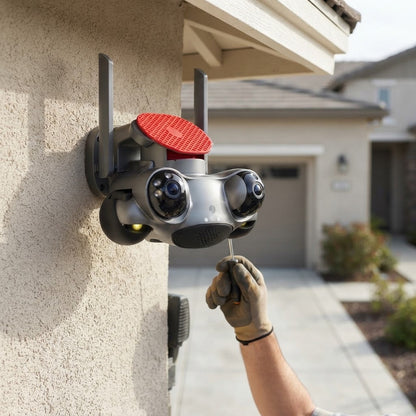 4-Lens PTZ Wi-Fi Security Camera Unit