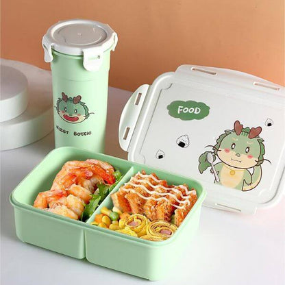 Kids Cartoon Plastic Bento Lunch Box Set