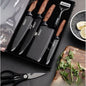 6-Piece Stainless Steel Kitchen Knife Set with Damascus Pattern
