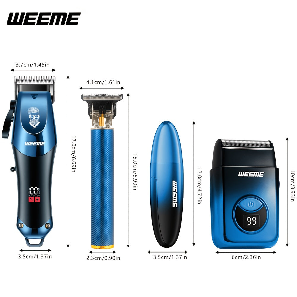 Men's 4-Piece Electric Hair Clipper and Shaver Grooming Set
