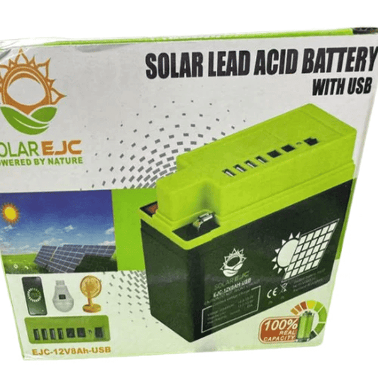 Portable Solar Rechargeable Lead Acid Battery with USB