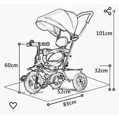 Convertible 3 in 1 Baby Stroller Trike