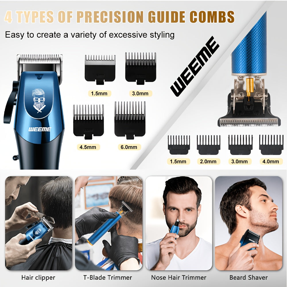 Men's 4-Piece Electric Hair Clipper and Shaver Grooming Set