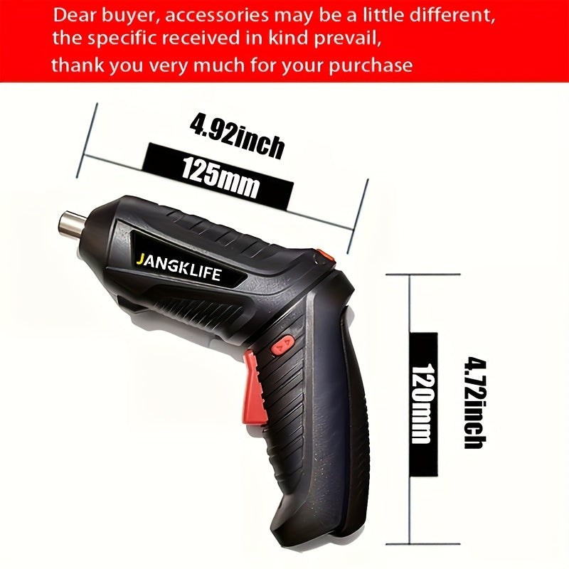 47-Piece Compact Cordless Electric Screwdriver Kit for DIY