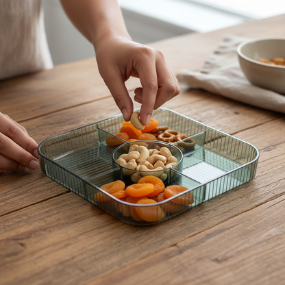 Fluted 5-Compartment Snack Server Platter
