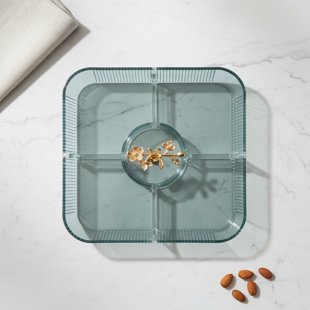 Fluted 5-Compartment Snack Server Platter