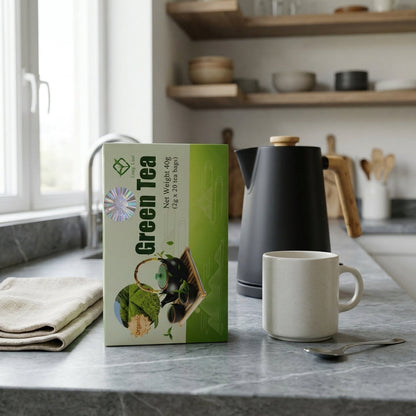 Pure Antioxidant Green Tea Bags for Wellness and Metabolism