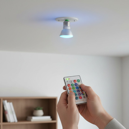 RGB LED Color-Changing Bulb with Remote Control