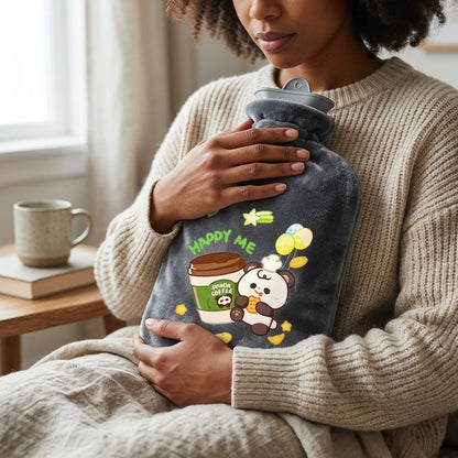 2L Hot Water Bottle with Plush Cover