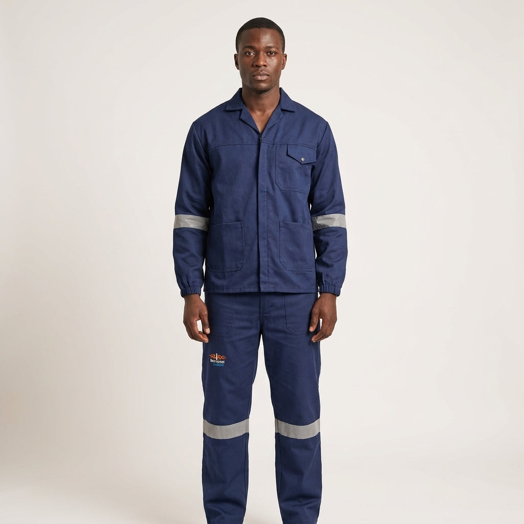 Unisex Reflective Two-Piece Poly Cotton Conti Suit Overalls