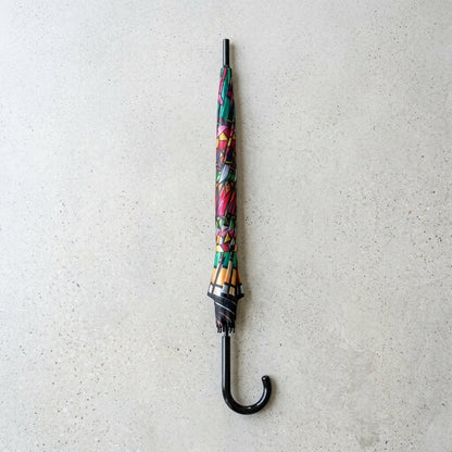 Colorful Patterned Long Handle Umbrella for Rainy Weather