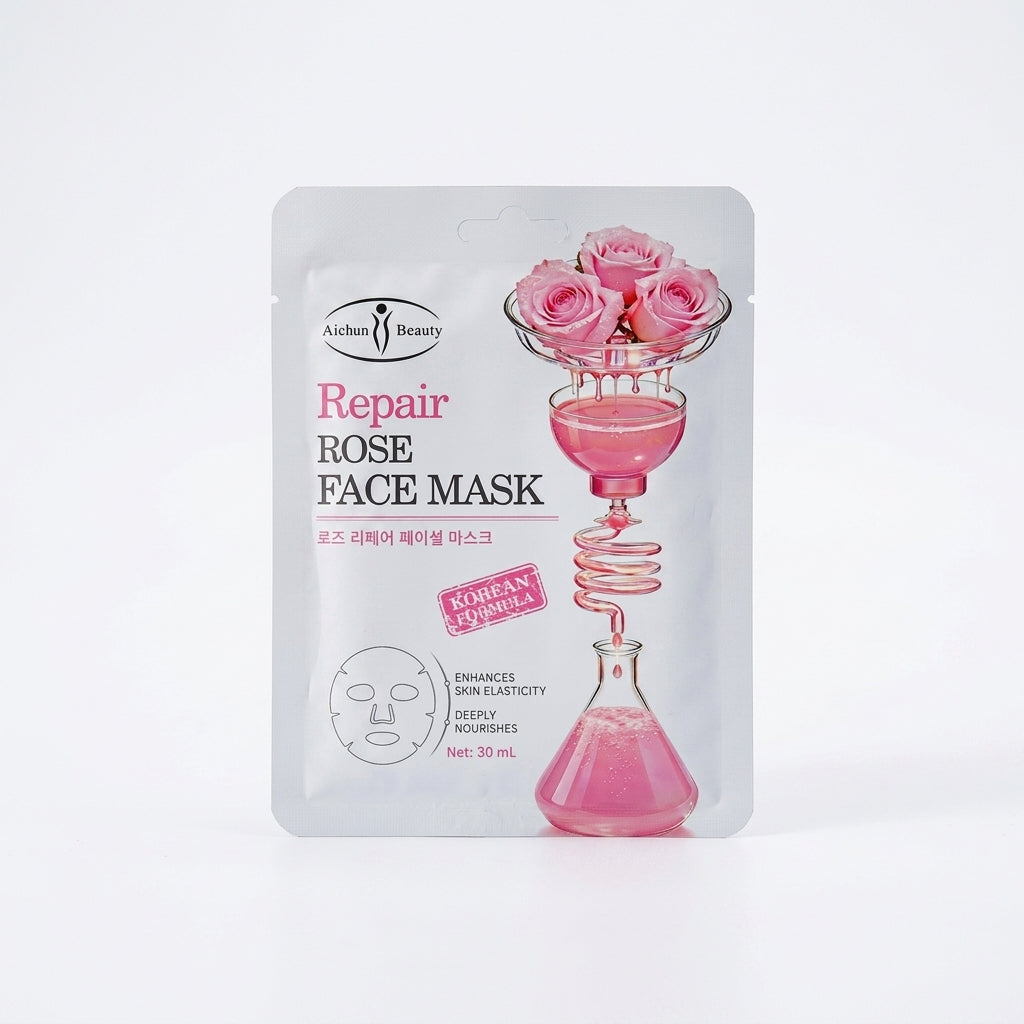 Natural Rose Facial Sheet Mask with Vitamin C
