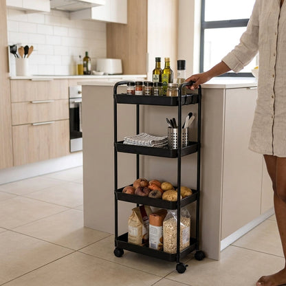 Household Multi-Tier Rolling Storage Cart Floor Trolley