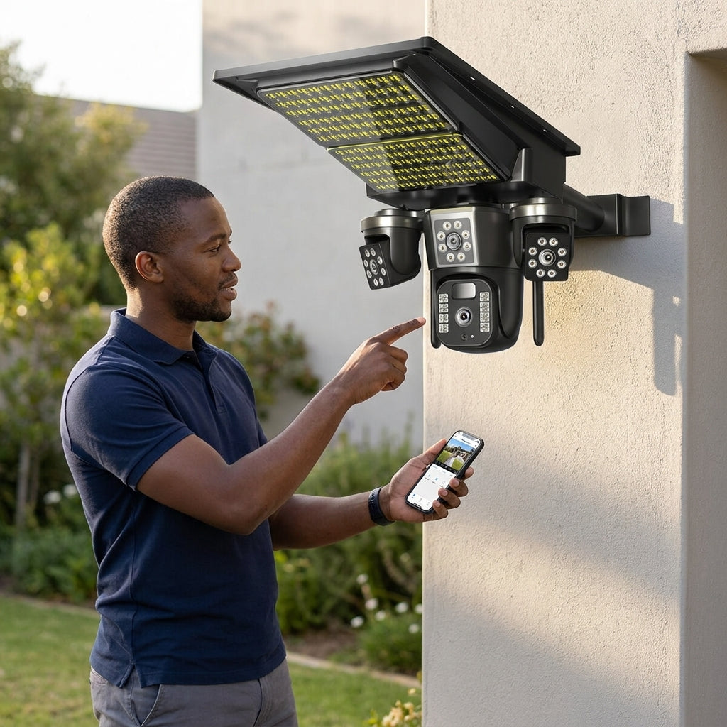Integrated Solar Street Light with Security Camera