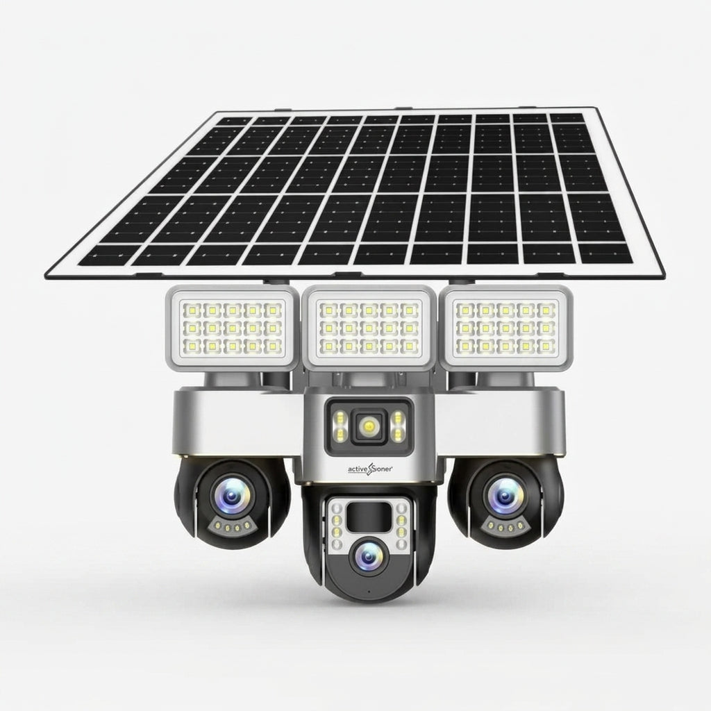 3-Lens 4G Security Camera with Human Detection