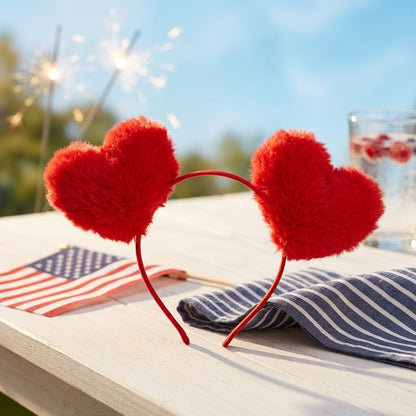 Plush Love Heart Headband for Parties and Celebrations