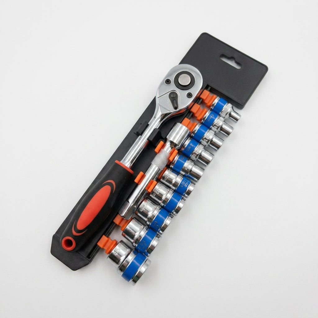 Carbon Steel Quick Ratchet Wrench Socket Set for Mechanical Repairs