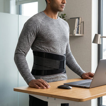Adjustable Lumbar and Sacral Back Support Belt with Flexible Stays
