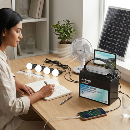 All-in-One Solar Power System 3.1Ah 4 LED Bulbs 12V
