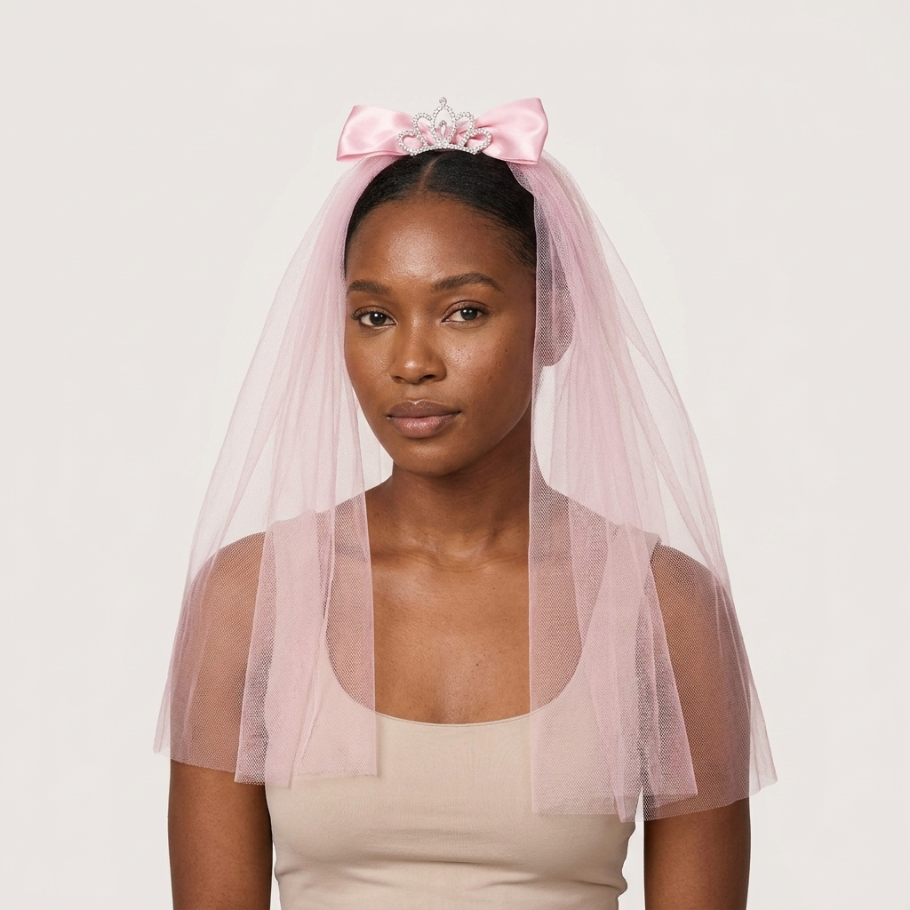 Pink Bow Tiara Hair Clip Accessory