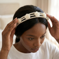 Multi-Row Pearl Rose Layered Headband for Women