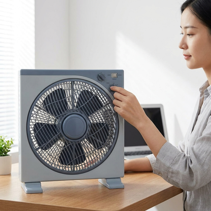30.5cm Oscillating Box Fan with Timer and 3 Speeds