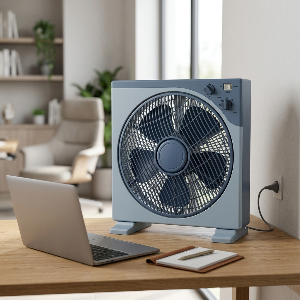 30.5cm Oscillating Box Fan with Timer and 3 Speeds