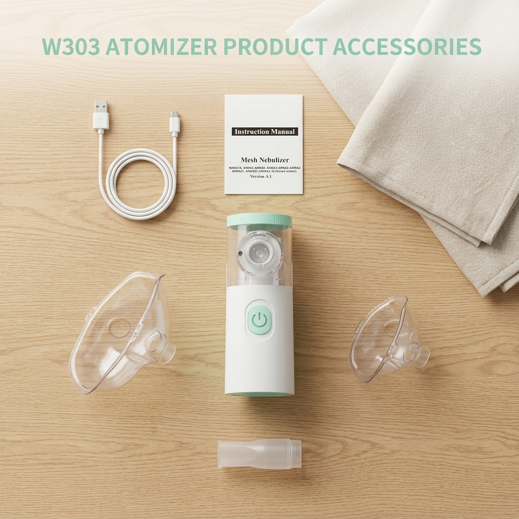 Portable Mesh Nebulizer with Masks and USB Cable