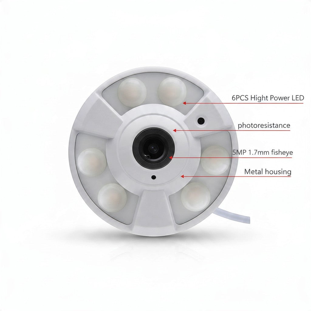 5MP 360-Degree Panoramic Fisheye IP Security Camera