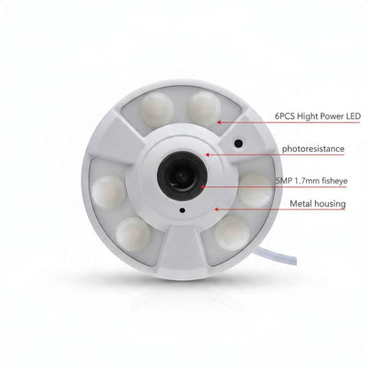5MP 360-Degree Panoramic Fisheye IP Security Camera